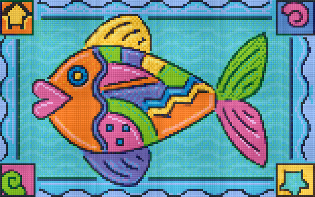Fish Eight [8] Baseplate PixelHobby Mini-mosaic Art Kit image 0